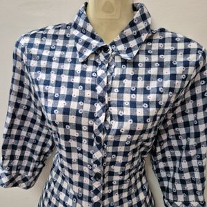 Korean Daisy Gingham Shirt.