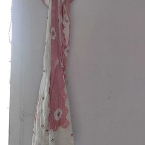 Pink And White Diamond Work Stole