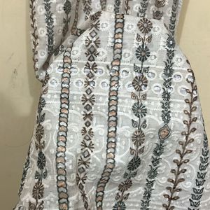 Pakistani Cotton Chickenkari Handwork Kurta