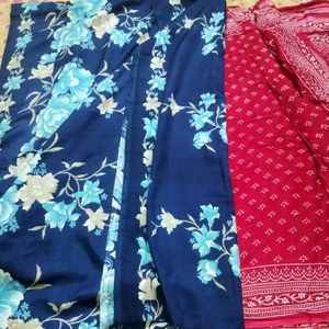 Blue And Red Saree