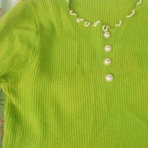 Forest green ruffled sweater