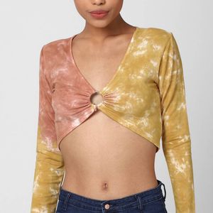 Forever 21 Abstract Print Crop Top