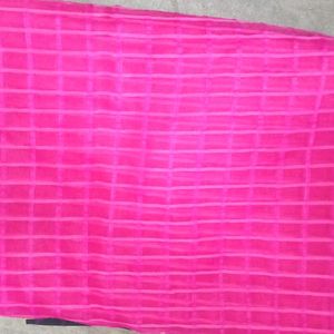 Pink Colour Gold Boder Saree