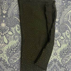 Black With Golden Glitter Work Scarf