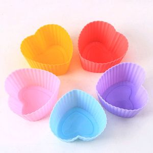 5pcs Silicone Heart Shape Cake/chocolate mould