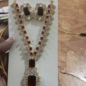 Fancy AD mala Set With Earring