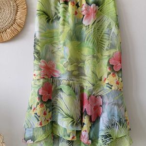 Sharon Young Tropical Print Skirt From USA