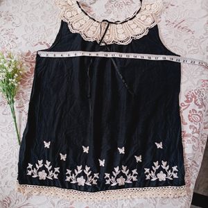 Crochet Neck Design Embroidery Top