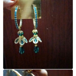 Party Wear Green Blue Jhumka