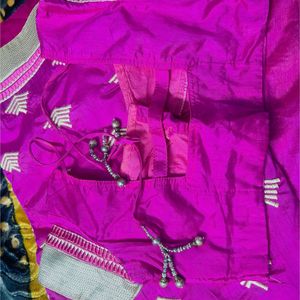 Party Wear Chanderi Silk Saree With Ready Blause