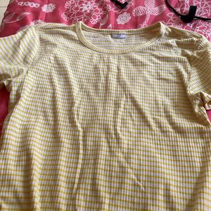 White Yellow Striped Only Top