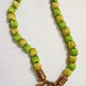 Green Silk Jewellery Set