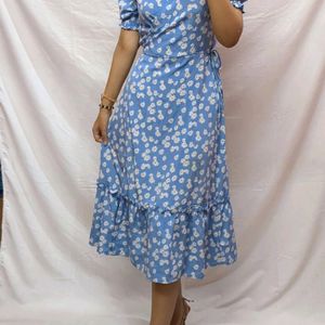 Urbanic Blue Printed Casual Dress