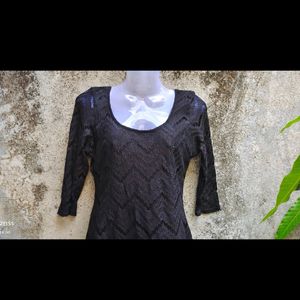 BLACK NET BODYCON DRESS