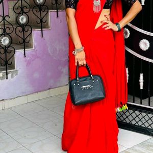 Red Pure Cotton Saree