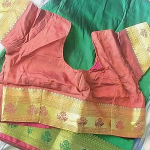 Silk Saree blouse for navratri 🌹