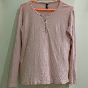 Cute pink full t shirt with rhinestones