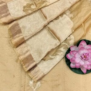 Golden Banarasi Silk Saree