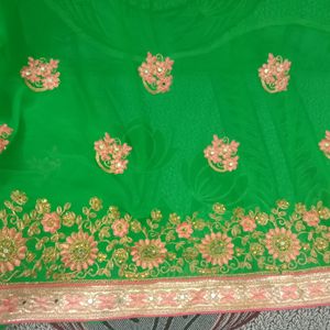 Two Colour Embroidery Saree