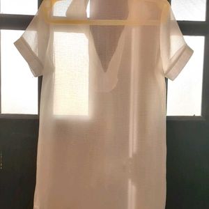 White Korean See-through Tunic