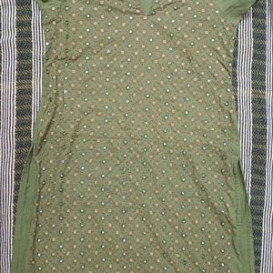 Mehndi Green Kurti Dupatta Set