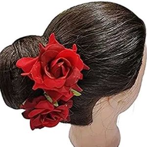 Red Velvet Rose Hair Pin