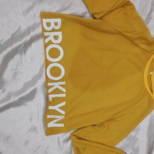 Brooklyn Yellow Crop Sweatshirt