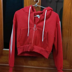 Red Coloured Crop Jacket