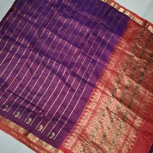 Pure Kanchi Pattu Saree 💜🧡