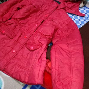 Red Hoodi Wool Jacket