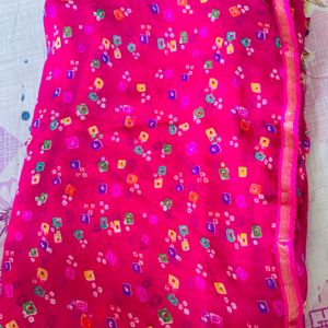 Chiffon Pink sari with blouse