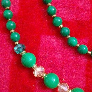 Beautiful Green Glass Pearls Mala