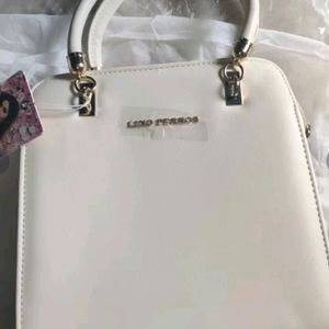 Lino Perros White Bag Handbag Clutch Purse