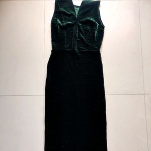 Emrald Green Velvet Party Dress