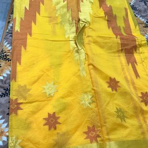 Yellow Chanderi Silk Saree