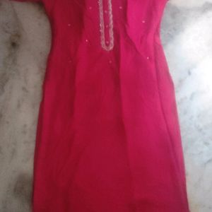 Rose Colour Party Wear Kurti