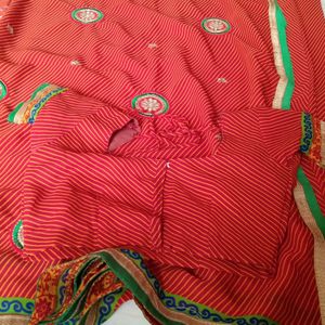 Stripe Line Saree With Blouse(Unused)