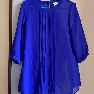 Bright Blue Top- Perfect For Office Wear