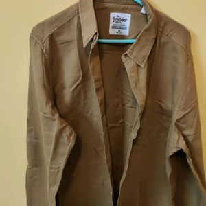 Roadster Men Khaki Cotton Shirt