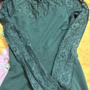 Dark Green Lace Dress