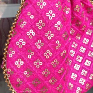 Cloth Potli Bag With Work