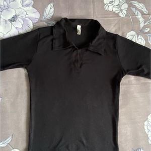 Black Polo Neck Top Women