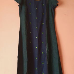 very beautiful dark blue and rama green kurti for sale