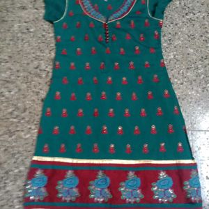 Bottle Green Kurthi