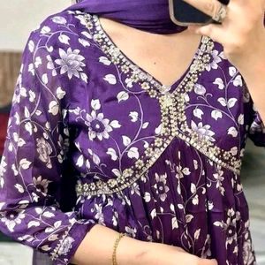 Aliya Cut Kurti Pent Set With Dupatta