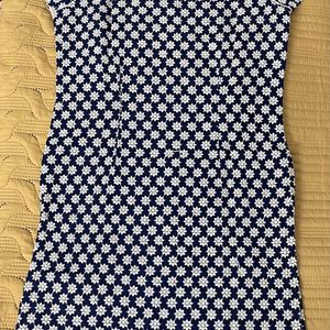 Blue And White Straight Short Kurta