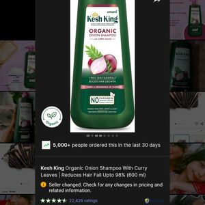 KESH KING ORGANIC ONION SHAMPOO 600 ML