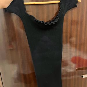 Off Shoulder Black Bodycon Dress