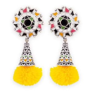 Kalbelia Tribe Pompom Earrings