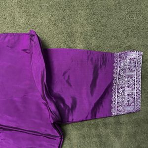 Purple Sari With Blouse